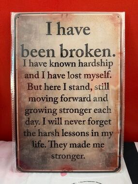 Motivational Rustic Wall Sign – Strength & Healing Quote Stronger Each Day